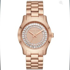 Michael Kors Women’s Runway Baguette Crystals Rose Gold Watch 40mm MK6533